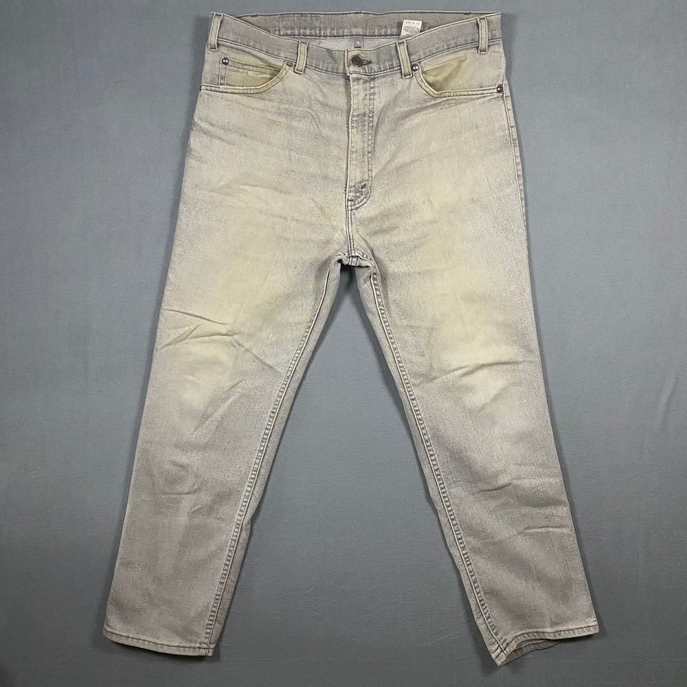 Vintage Levi's Flex Jeans Mens 36x29 Grey Made in USA Straight Leg